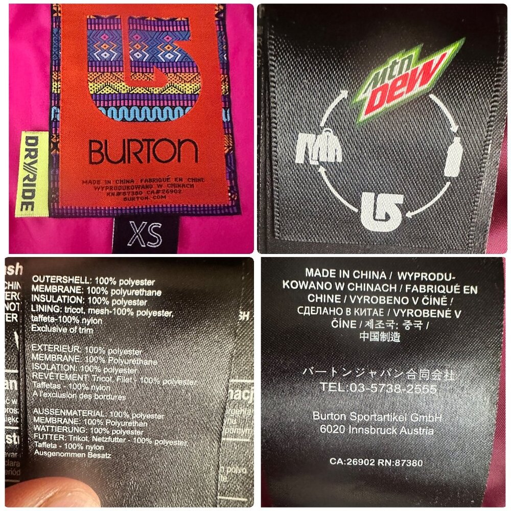 Burton Horizon Ski Jacket Hoodie Women XS Pink Snowboarding Waterproof Thinsulat - Picture 4 of 16